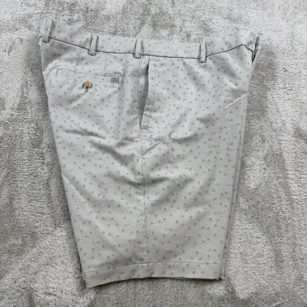 Peter Millar Crown Sport Salem Golf Cart Performance Chino Shorts 36 Gray